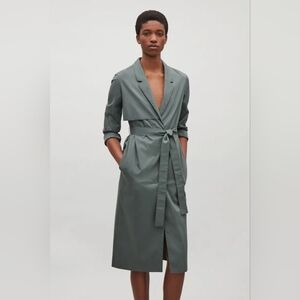 COS Tailored Trench Coat Olive Green size 6‎